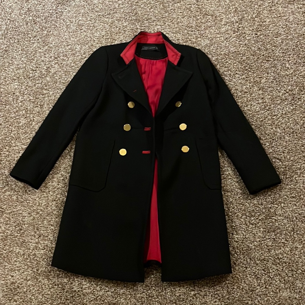 Military style Zara black Pea Coat